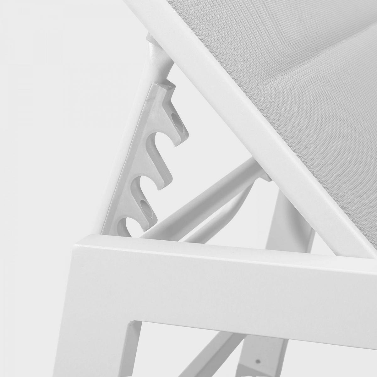 SONNENLIEGE, Weiß - Weiß, Metall (60/90/195cm) - Oviala