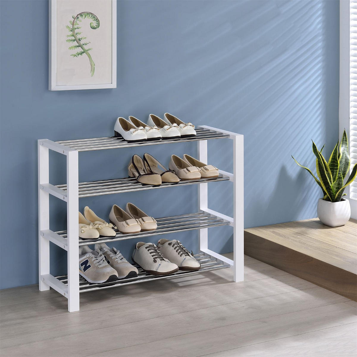 SCHUHREGAL ARINA - Weiß, Holz (80/64/30cm) - IDIMEX