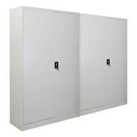 FLÜGELTÜRENSCHRANK Elephant 2er-Set komplett montiert 180x120x40cm 4 Ebenen Lichtgrau - Hellgrau, Metall (240/180/40cm) - PROREGAL