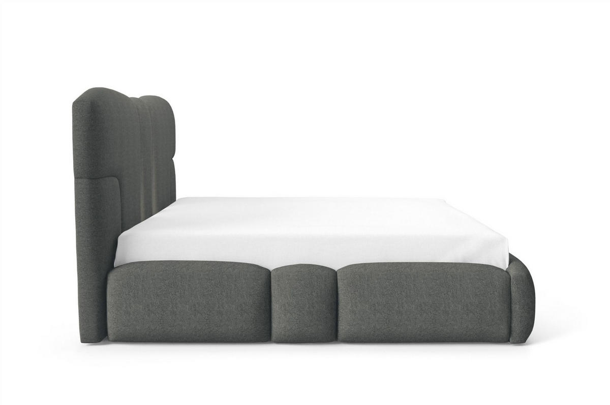 POLSTERBETT Jordan - Dunkelgrau, Holzwerkstoff/Textil (120/200cm) - Fun Möbel