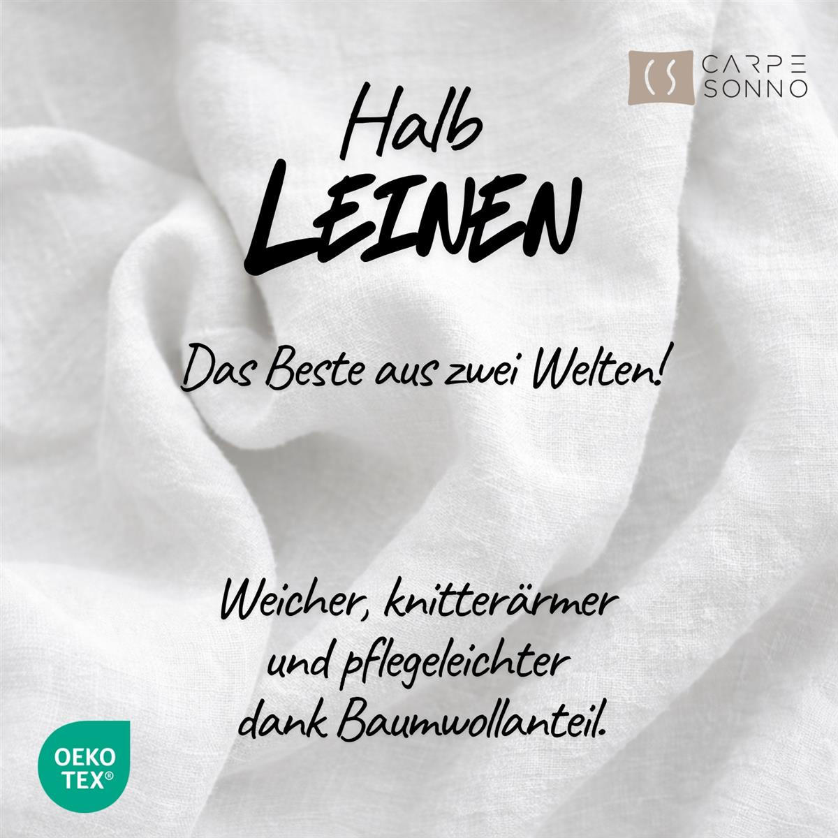 BETTWÄSCHE Halbleinen 135x200 cm aus 55% Baumwolle 45% Leinen, Bettbezug 135 x 200 - Grau - Grau, Textil (135/200cm) - Carpe Sonno