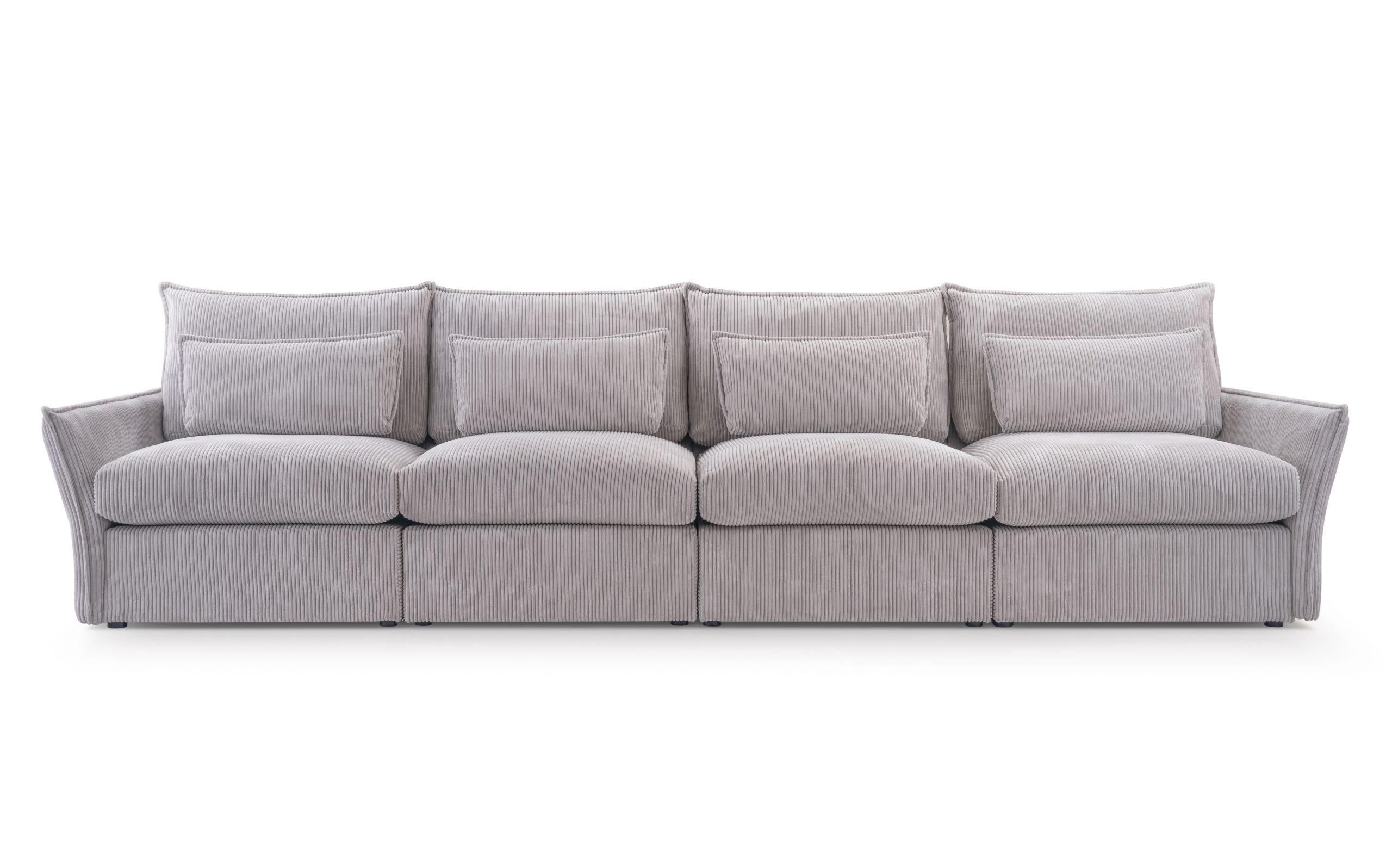 SOFA Modulare Lunde 5, 6 Sitzer, Grau - Grau, Textil (350/93/105cm) - Meblito