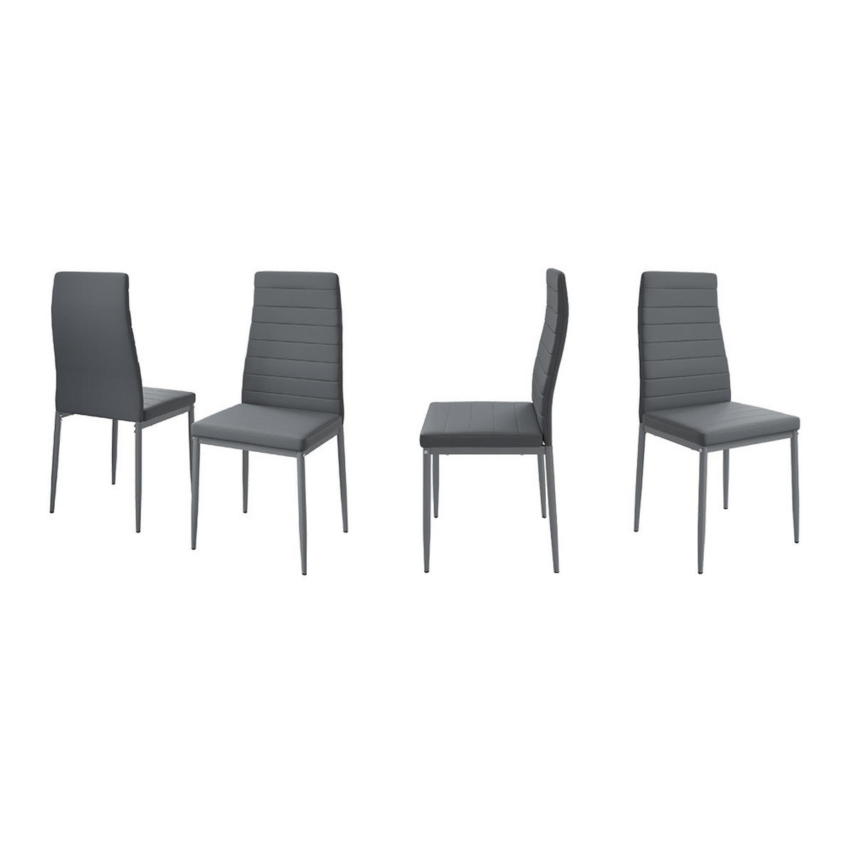 ESSZIMMERSTUHL Grand Grau 42.5 x 48 cm 4er Set - Grau, Kunststoff (42.5/96/48cm) - Vicco