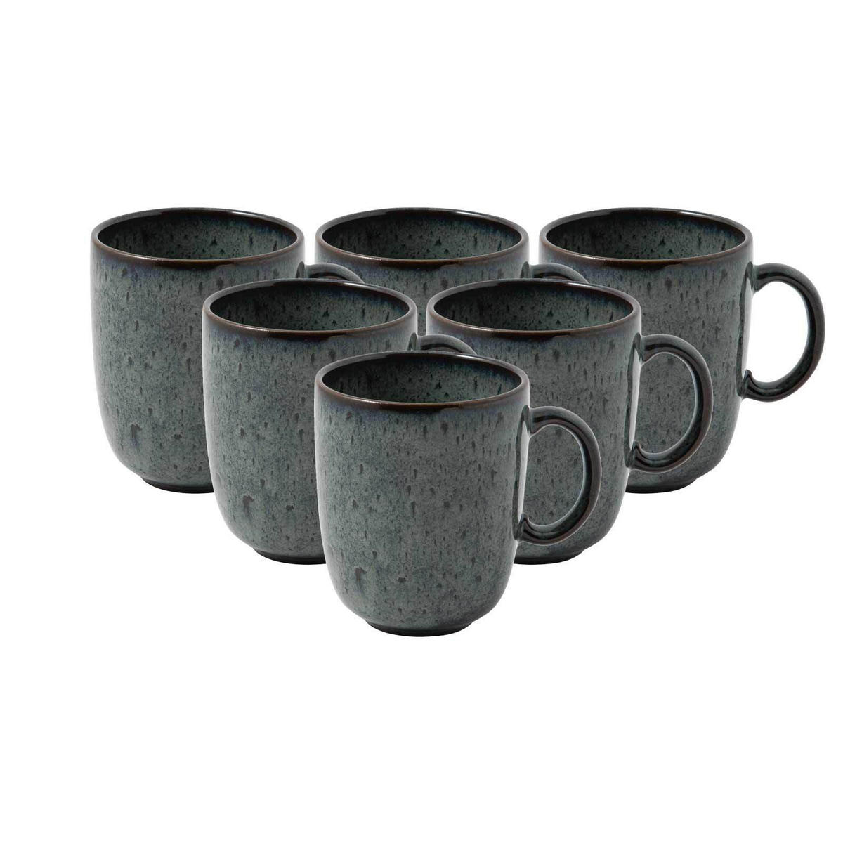 BECHER MIT HENKEL Lave Gris 400 ml 6er Set - Grau, Keramik (0.4L) - like.Villeroy & Boch