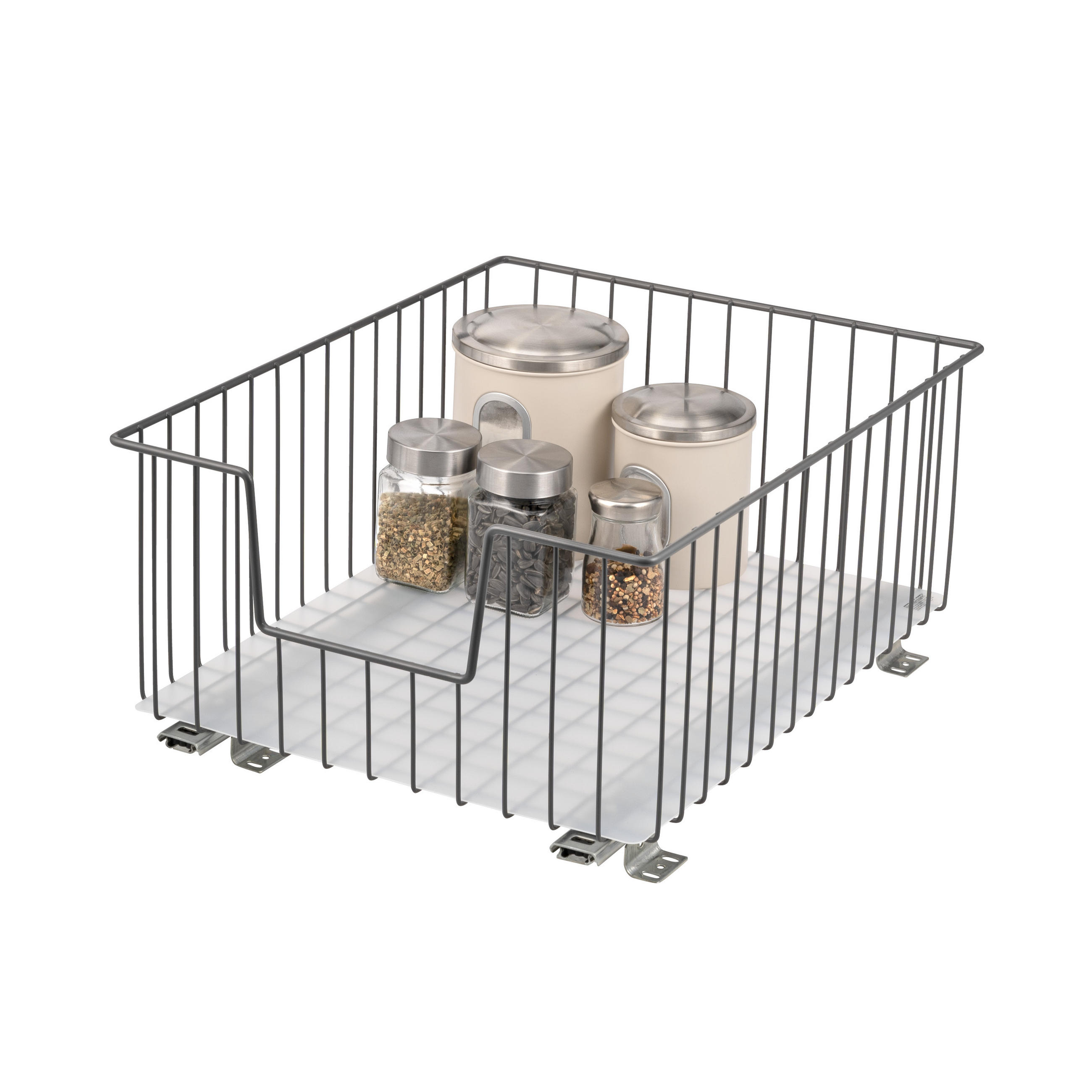 SCHRANK-KORBAUSZUG 40 cm, grau, Metall - Grau, Metall (40/23/50.5cm) - bremermann