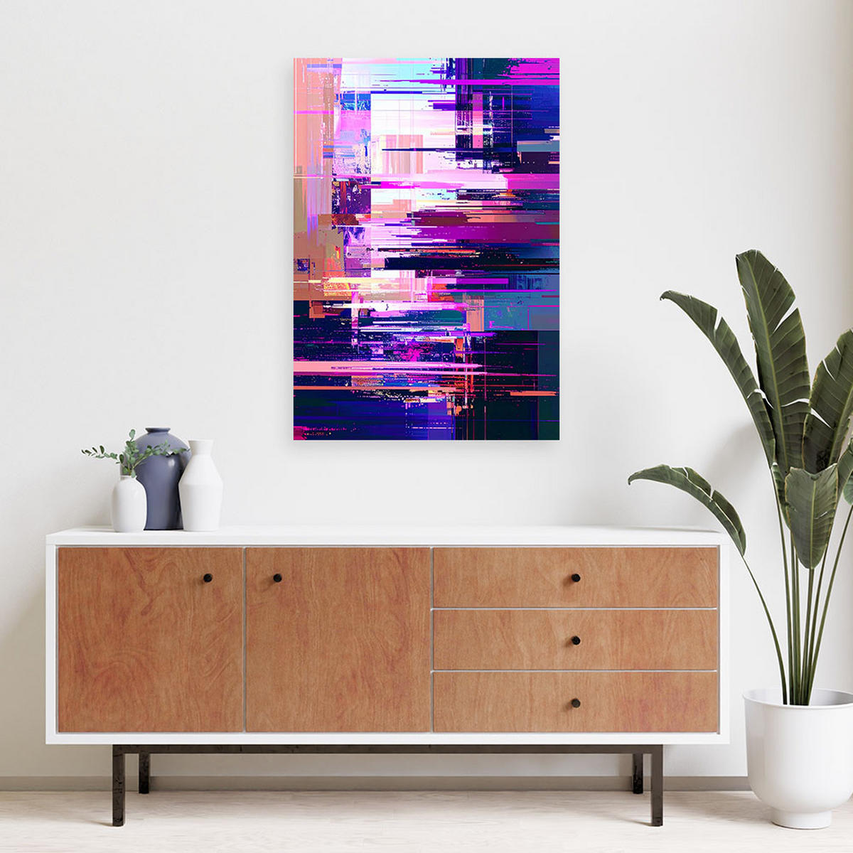 LEINWANDBILD Abstraktion in Violetttönen 40x60cm - Lila, Textil (40/60cm) - Feeby