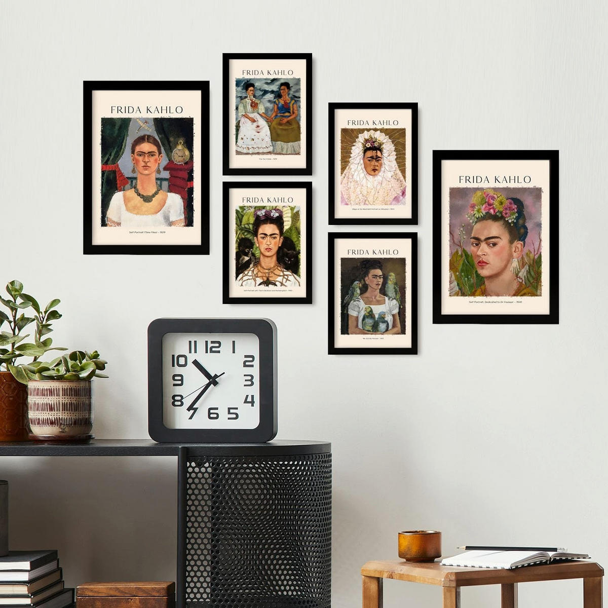 POSTER Set mit 6 Frida Kahlo Größe A3 und A4 Rahmenlos - Klar, Papier (29.7/1/42cm) - Nacnic