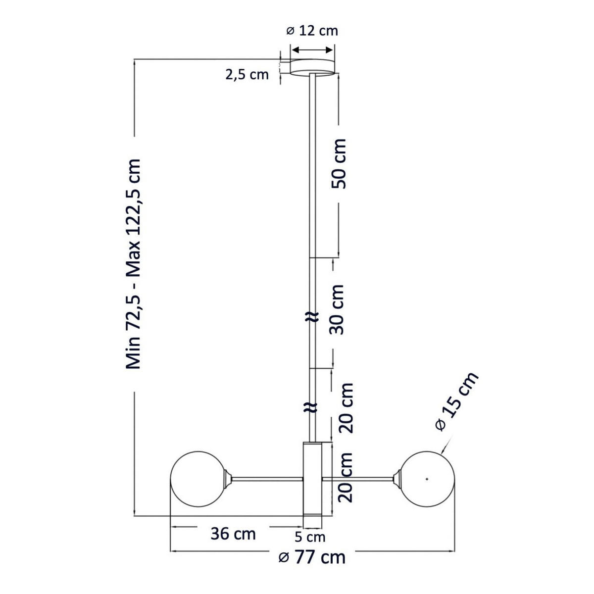 HÄNGELEUCHTE Nicolea, Weiß/Silber, 122cm - Silberfarben, Glas (77/77/122cm) - KOSILUM