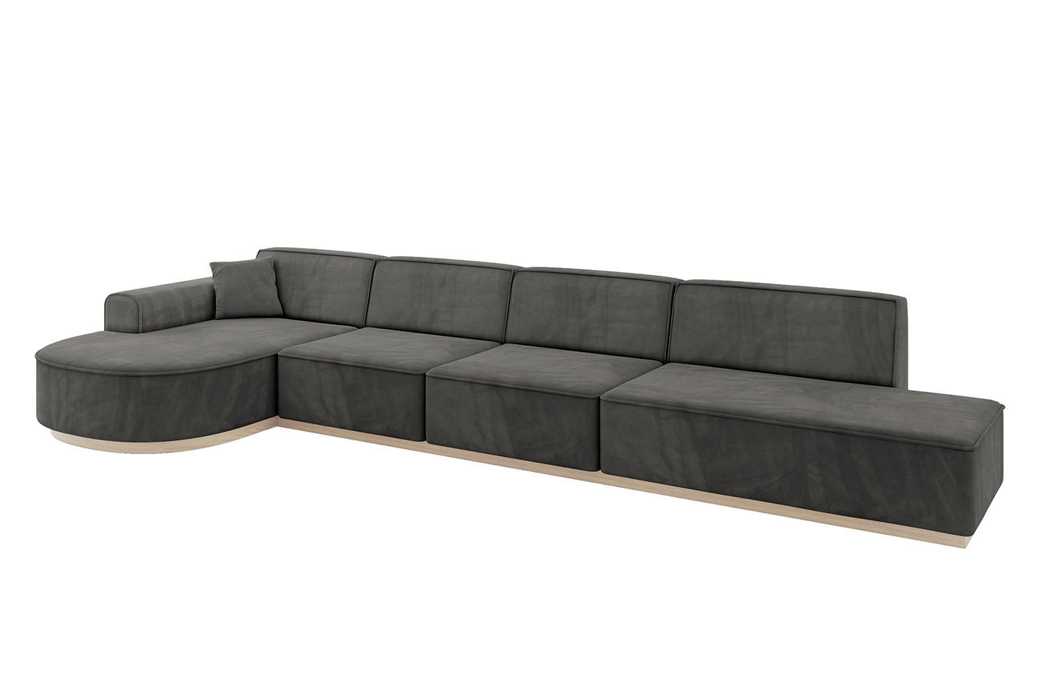 ECKSOFA Ottomane Links ARRIO-L3 - 413x171x83 cm Dunkelgrau - Dunkelgrau, Holzwerkstoff/Textil (413/171cm) - ALTDECOR