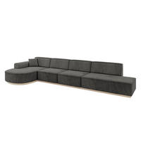 ECKSOFA Ottomane Links ARRIO-L3 - 413x171x83 cm Dunkelgrau - Dunkelgrau, Holzwerkstoff/Textil (413/171cm) - ALTDECOR