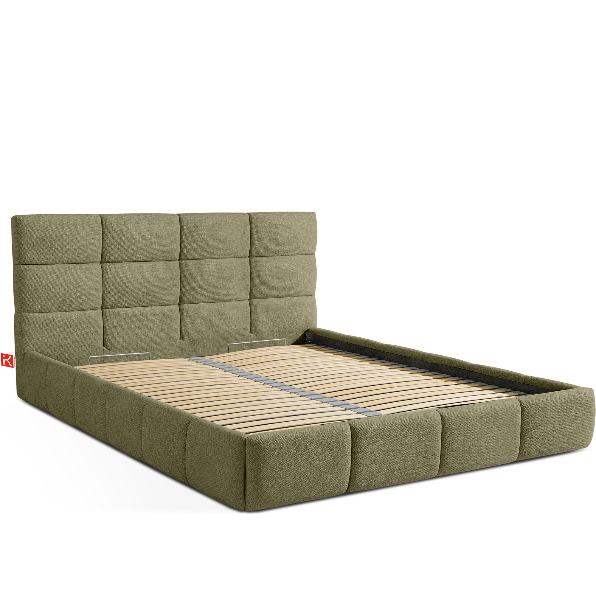 POLSTERBETT ALTOS Bouclé, grün - Grün, Holz/Holzwerkstoff (160/200cm) - KONSIMO®