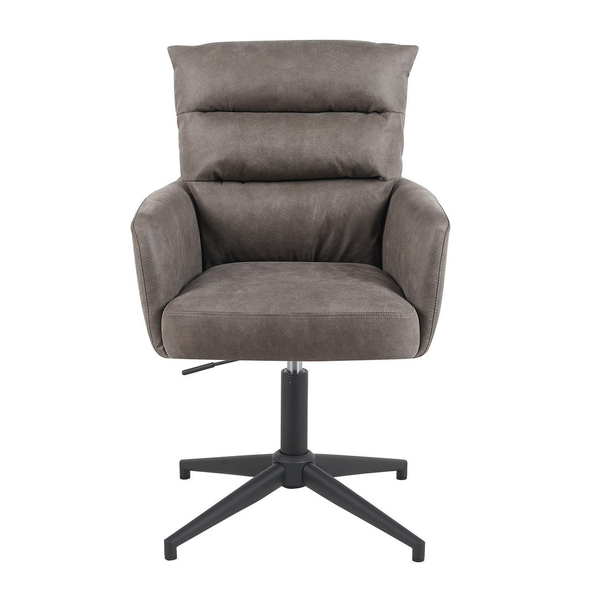 BÜROSTUHL Mika-Romy - Taupe/Schwarz, Textil/Metall (59/91/66cm) - DUBI Möbel
