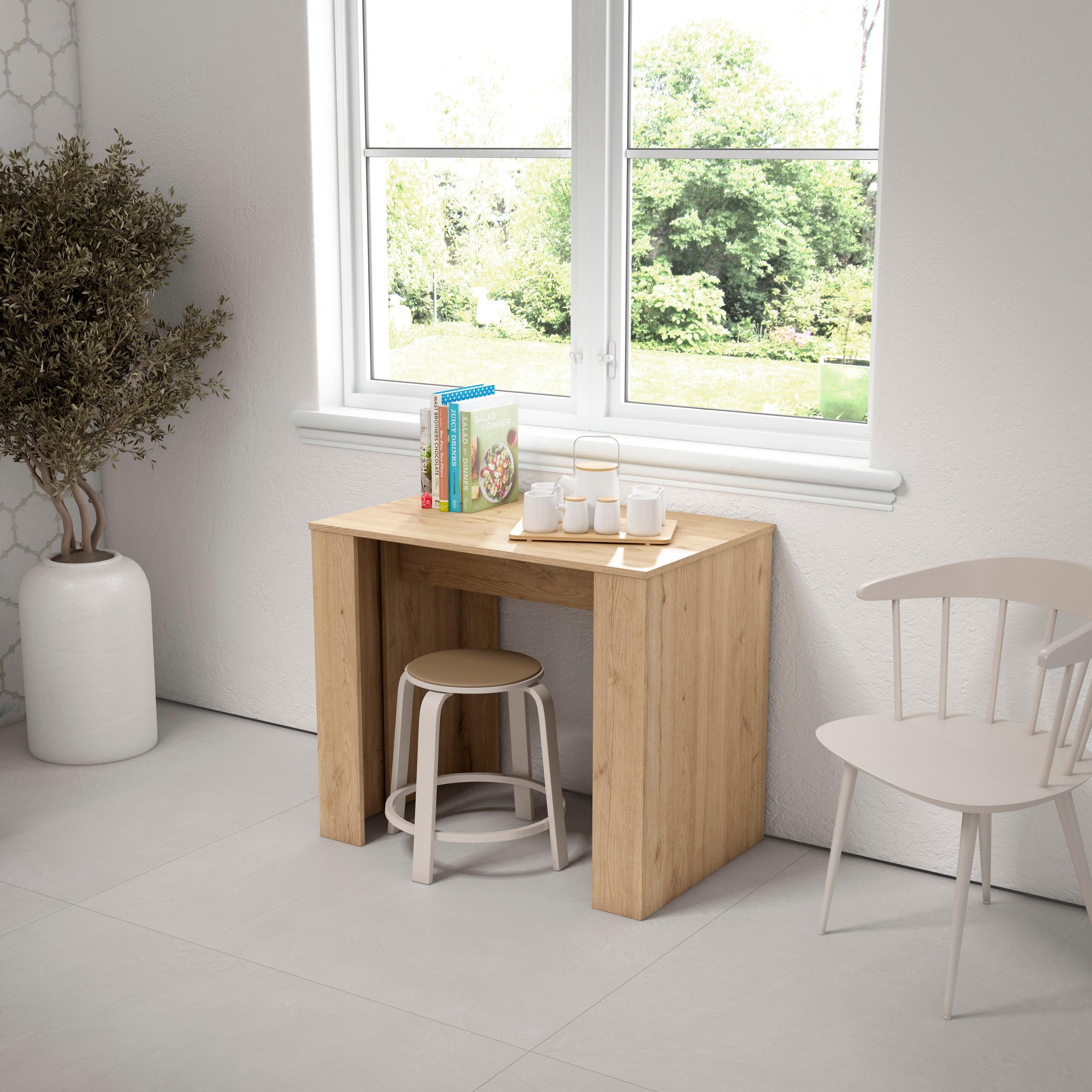 Thumbnail - Skraut Home Konsolentisch,, Eiche, Holzwerkstoff, Rechteckig,Rechteckig, 302x77x90 cm, Wohnzimmer, Wohnzimmertische, Kon...