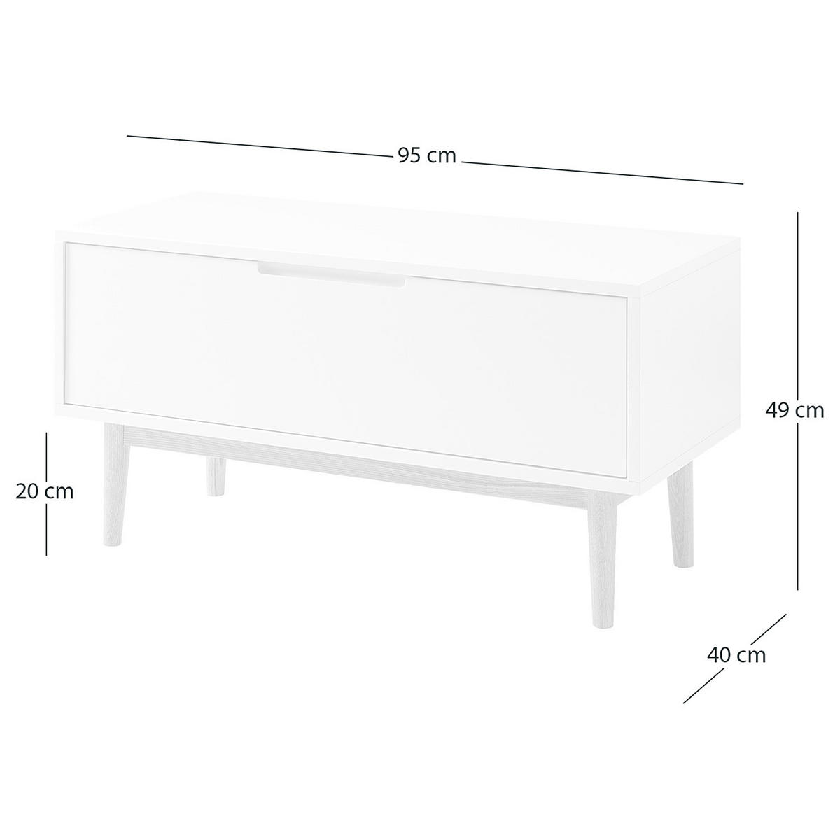 GARDEROBENBANK - Eichefarben/Grau, Holzwerkstoff (95/49/40cm) - home24
