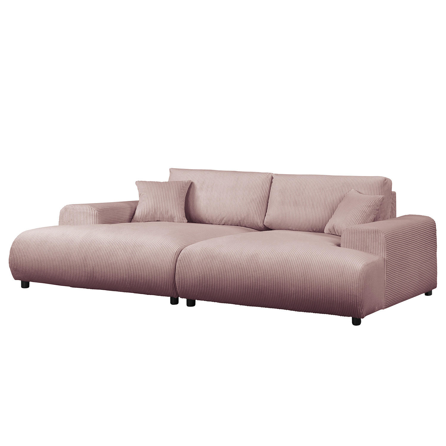 BIGSOFA - Mauve/Schwarz, Kunststoff/Textil (237/79/144cm) - home24