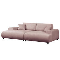 BIGSOFA - Mauve/Schwarz, Kunststoff/Textil (237/79/144cm) - home24