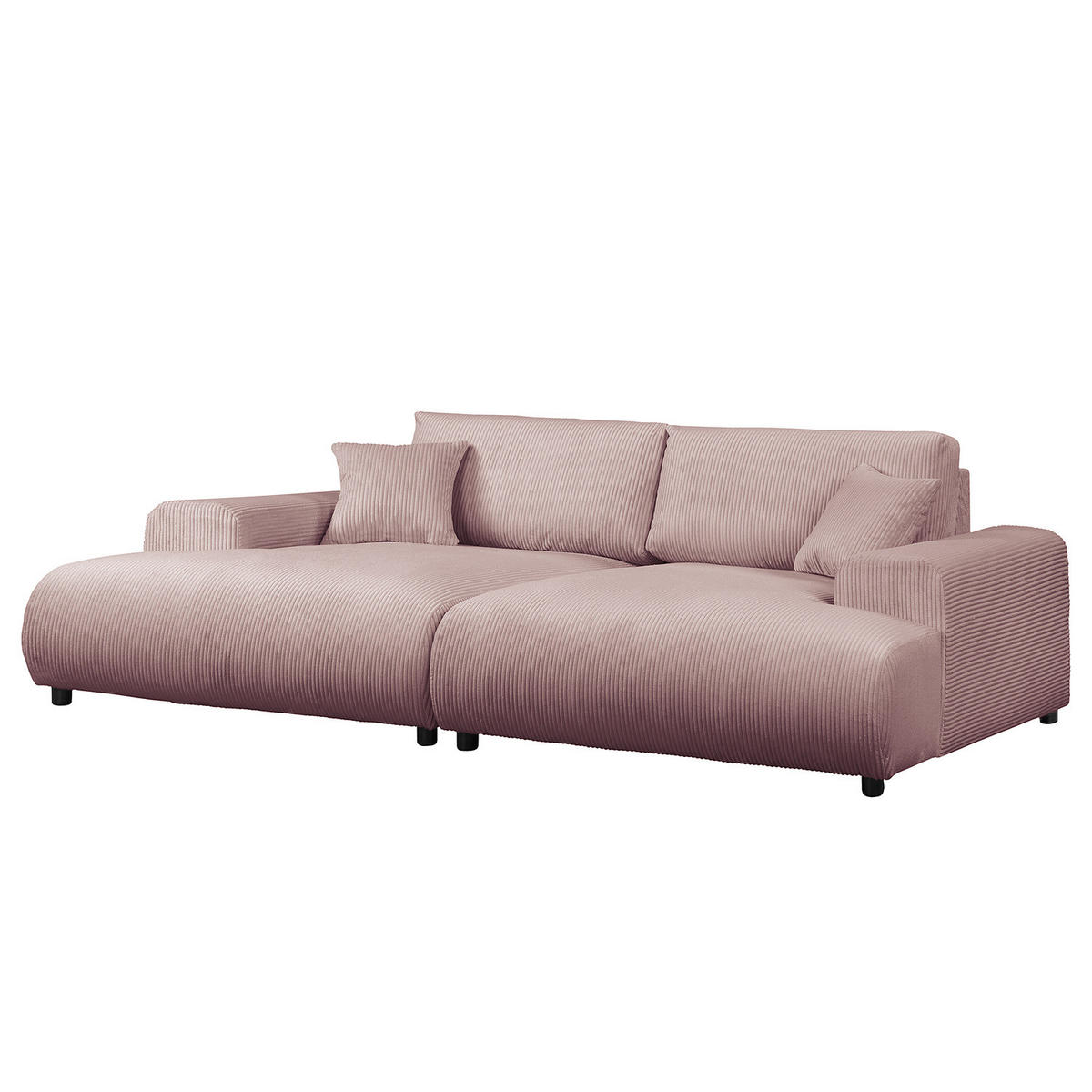 BIGSOFA - Mauve/Schwarz, Kunststoff/Textil (237/79/144cm) - home24