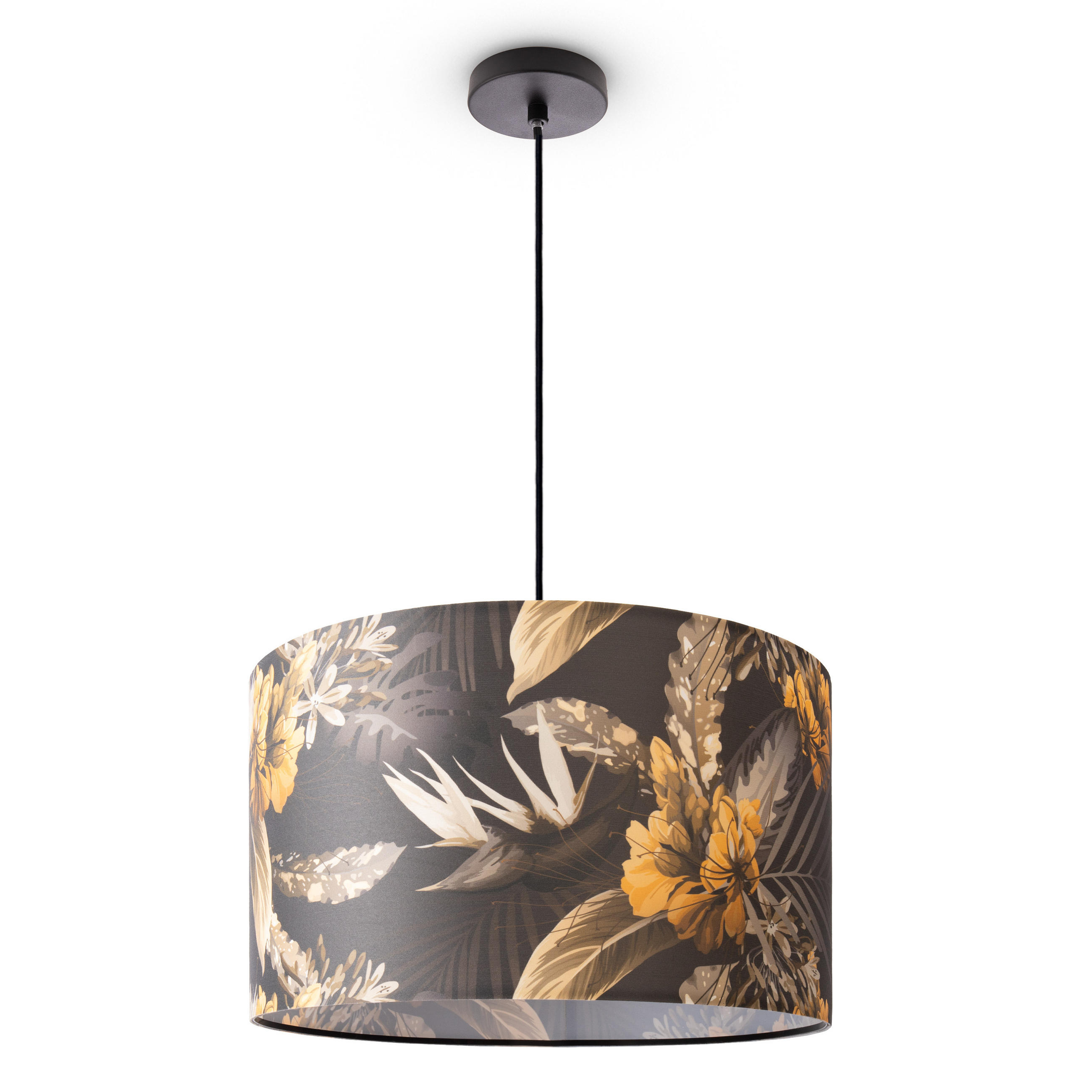 PENDELLEUCHTE Hugo Pd1 Flo 004 - Gelb/Schwarz, Metall (45.5/45.5/27cm) - Paco Home