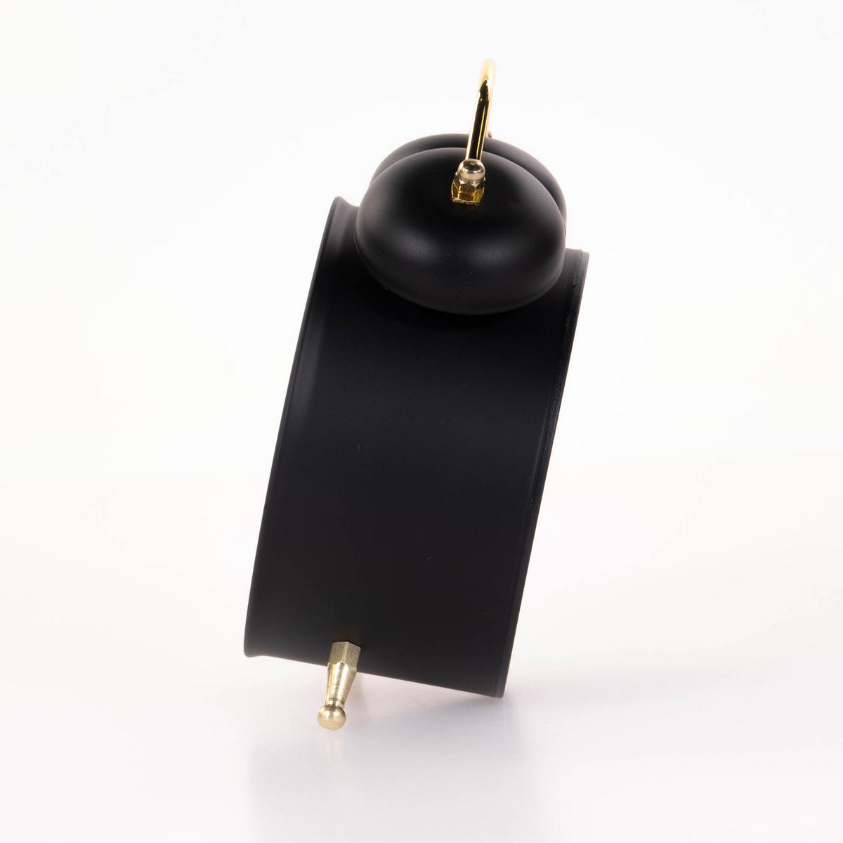 WECKER mit goldenen Uhrzeigern 10/5,5/13,5 cm - Schwarz, Metall (5.5/13.5/10cm) - Atmosphera Createur d´interieur