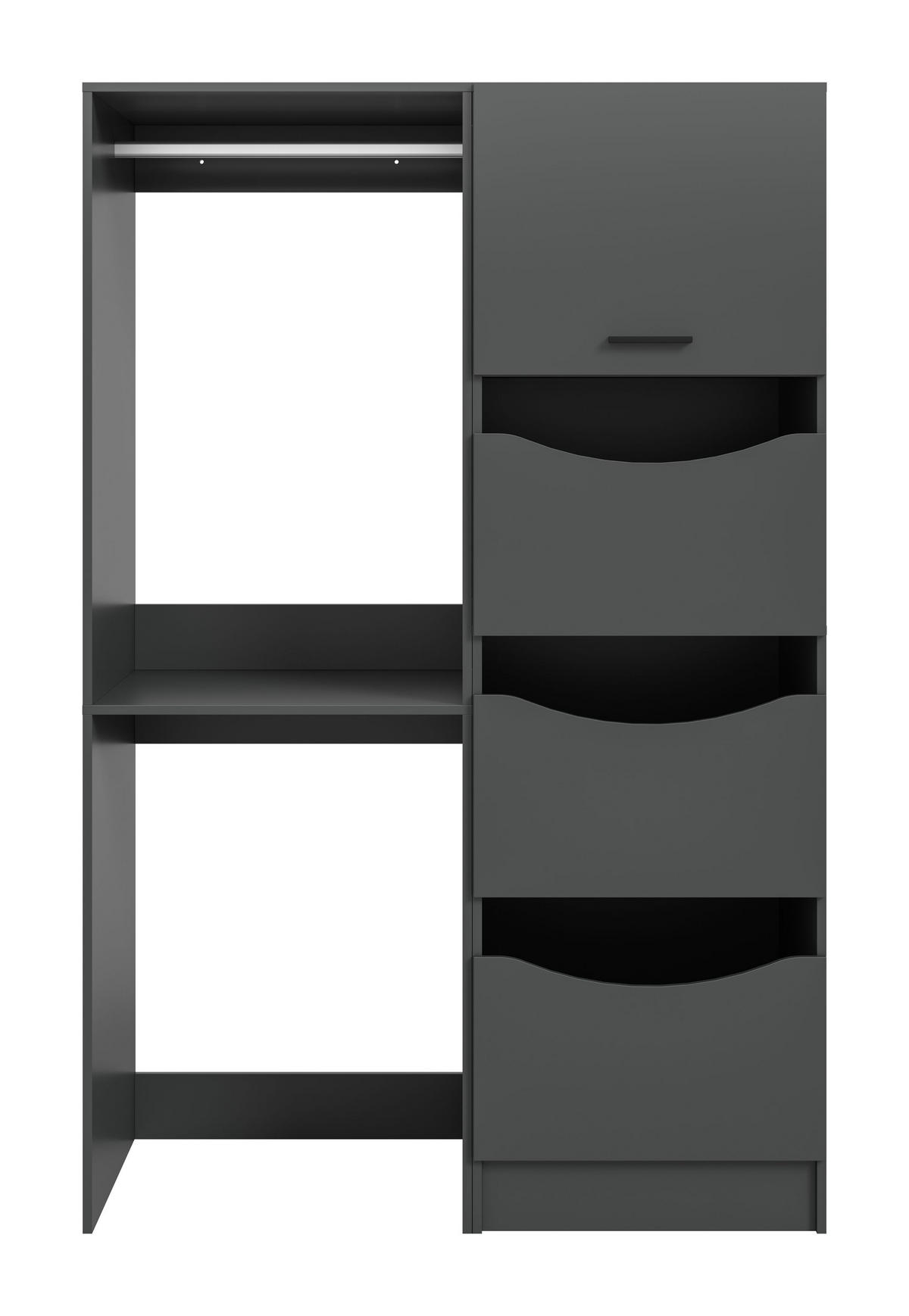 WASCHMASCHIENENUMBAU Set Mixx (B/H/T: ca. 126/195/68 cm) in anthrazit/anthrazit - Anthrazit, Holzwerkstoff (126/195/68cm)