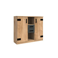 KOMMODE Liverpool in Plankeneiche und Graphit - Braun, Holzwerkstoff (80/200/120cm)