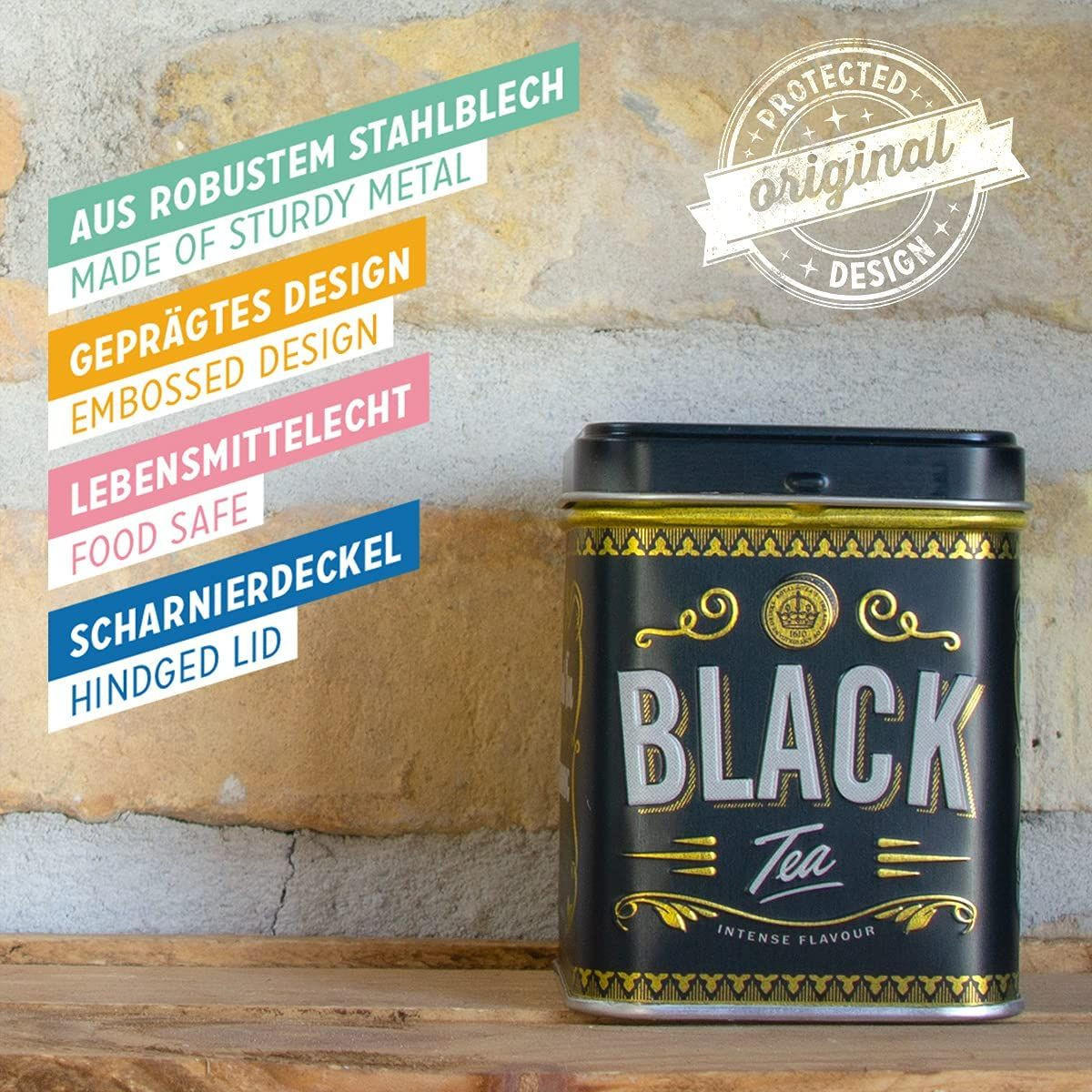 TEEDOSE Home & Country Black Tea - Multicolor, Metall (1/9.5cm) - Nostalgic-Art