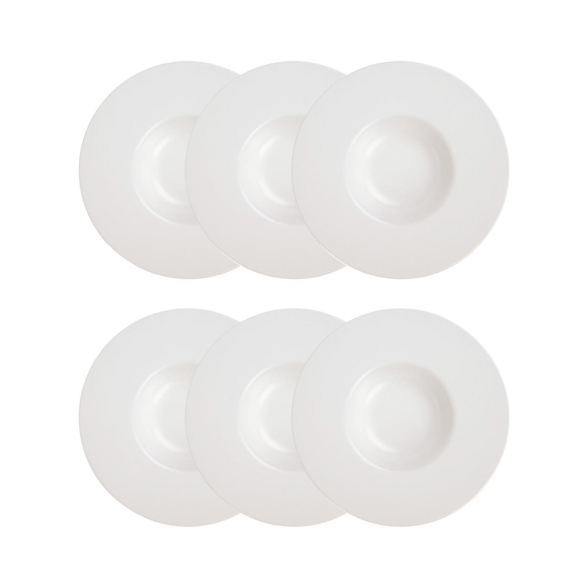 NUDELTELLER Famelio weiß 28 cm 6er-Set - Weiß, Keramik (28cm) - Homla