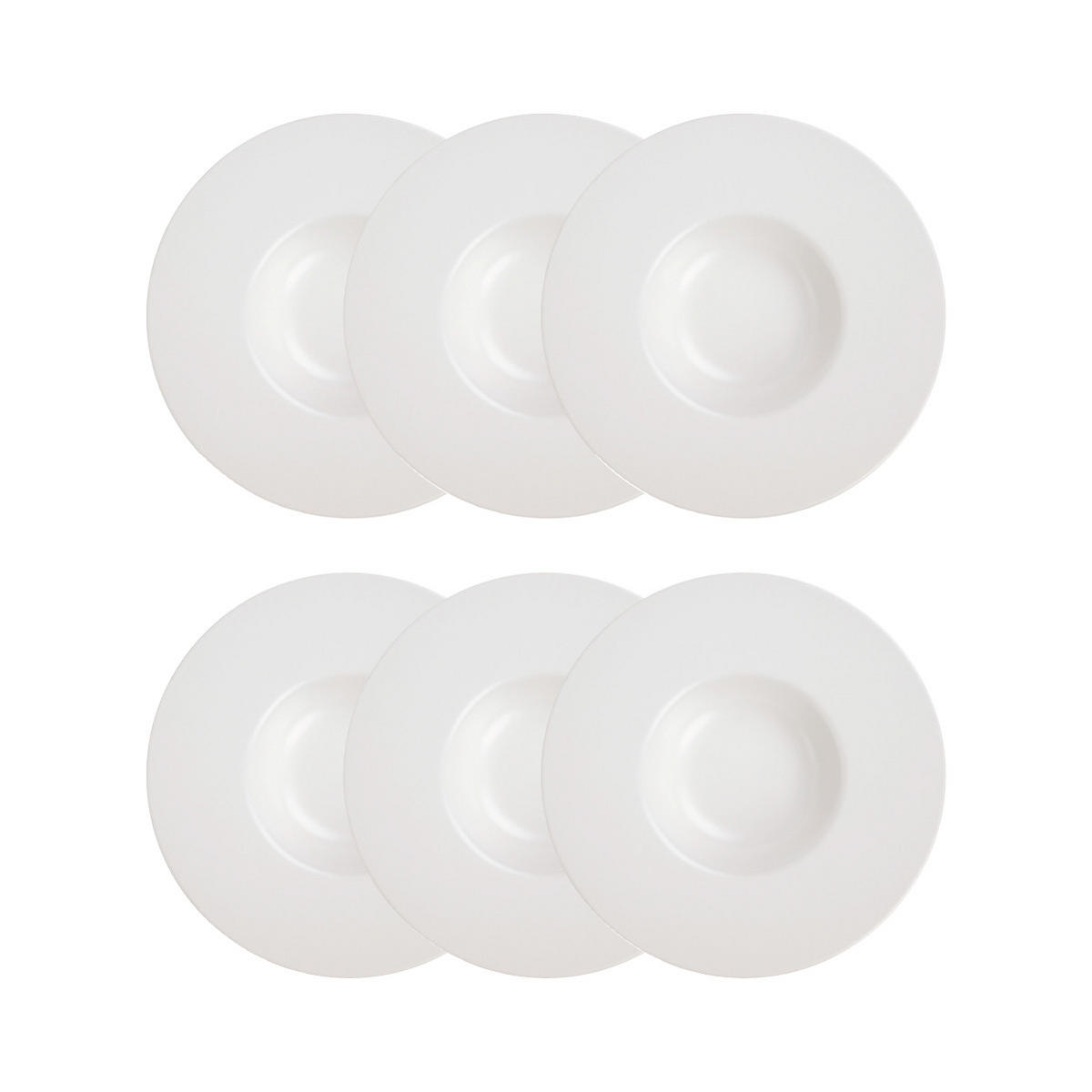 NUDELTELLER Famelio weiß 28 cm 6er-Set - Weiß, Keramik (28cm) - Homla