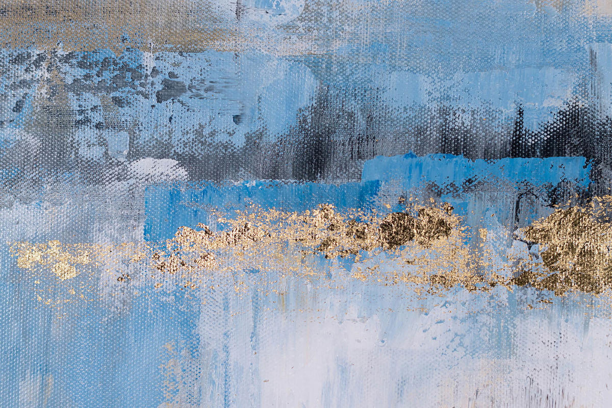 ACRYLBILD HANDGEMALT 100/75 cm - Blau/Weiß, Holz/Textil (100/75cm) - KUNSTLOFT