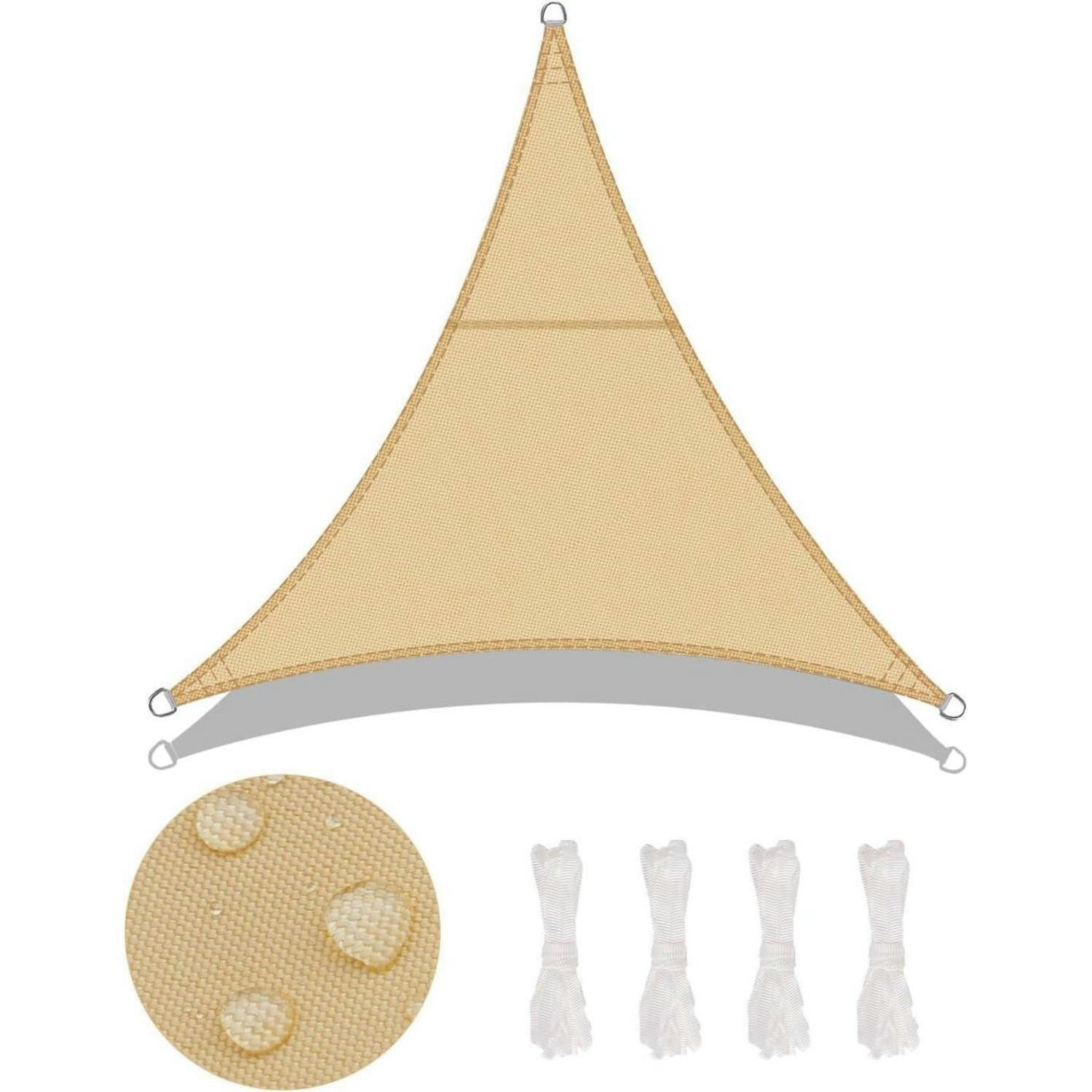 SONNENSEGEL Dreieckig 5 x 5 x 5 m Wasserdicht Sandbeige - Sandfarben, Textil (500/500cm)