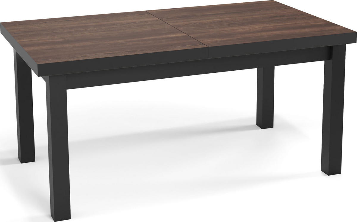 ESSTISCH Gemini rechteckig ausziehbar, Wotan Eiche 120-160/80/78 cm  - Kastanienfarben/Schwarz, Holz/Holzwerkstoff (120/80/78cm) - WFL GROUP