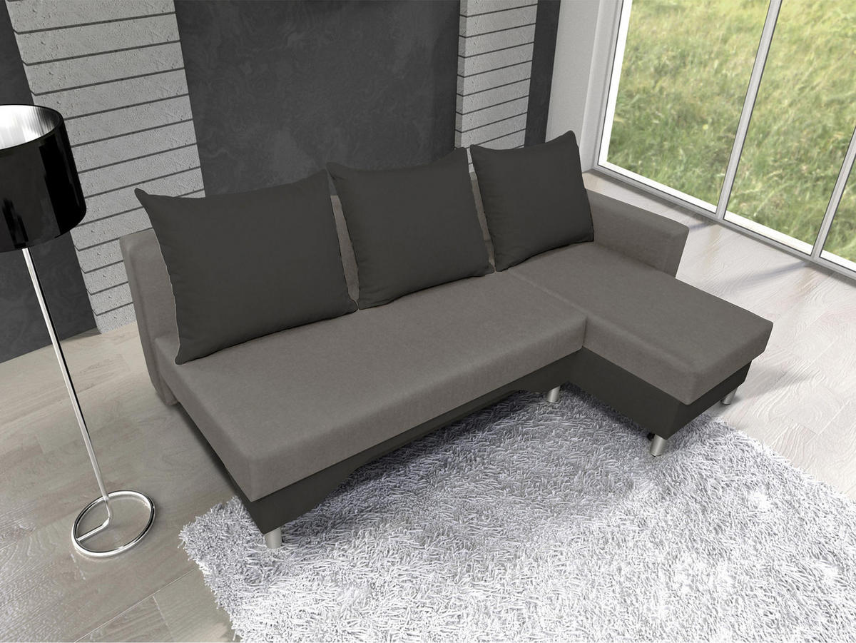 ECKSOFA Tom, Seite: Rechts - Grau, Holz/Kunststoff (215/133cm) - MIRJAN24