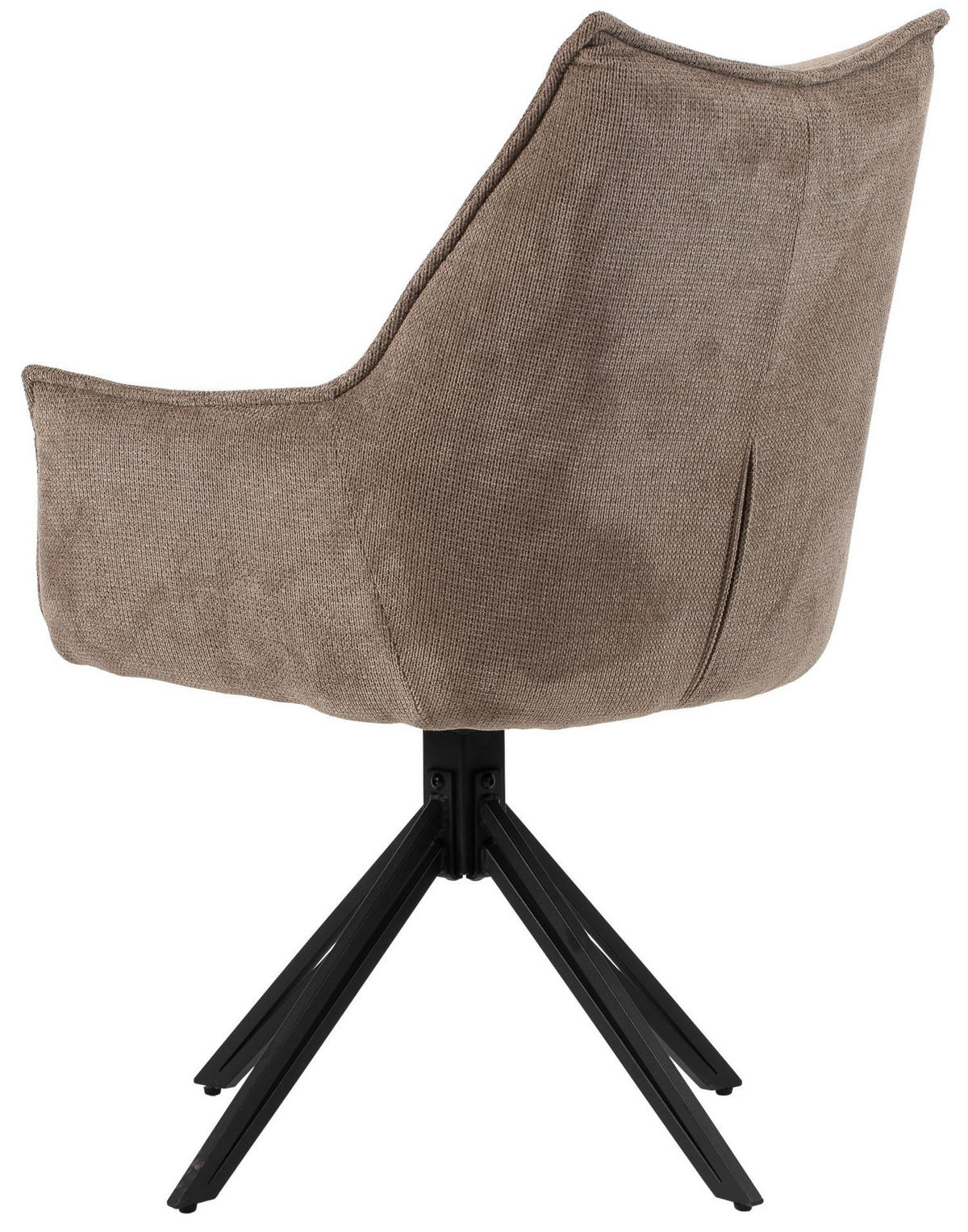DININGSESSEL Ginosa - drehbar - braun - Schwarz/Braun, Textil/Metall (62/90/66cm) - bene living