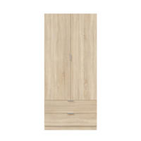 SCHRANK 2 Türen 2 Schubladen 81,2/180/52 cm - Eichefarben, Holzwerkstoff (81.2/180/51cm) - Calicosy