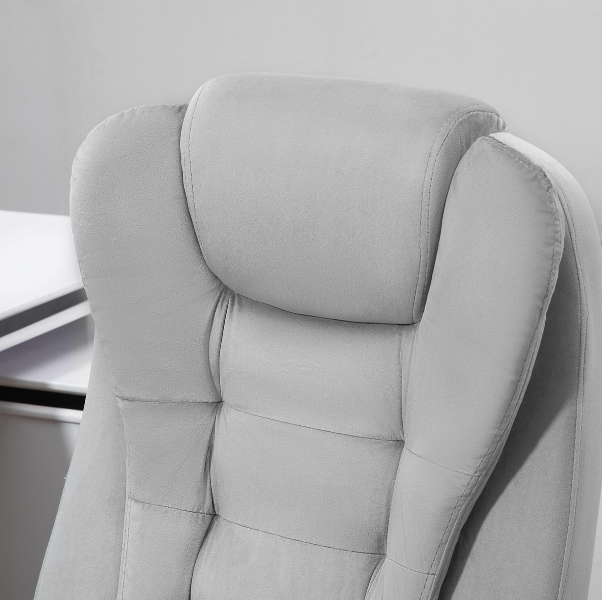 CHEFSESSEL in Grau 74x67x120 cm mit Massage- und Heizfunktion, höhenverstellbar - Grau, Textil (67/120/74cm) - IVMEU