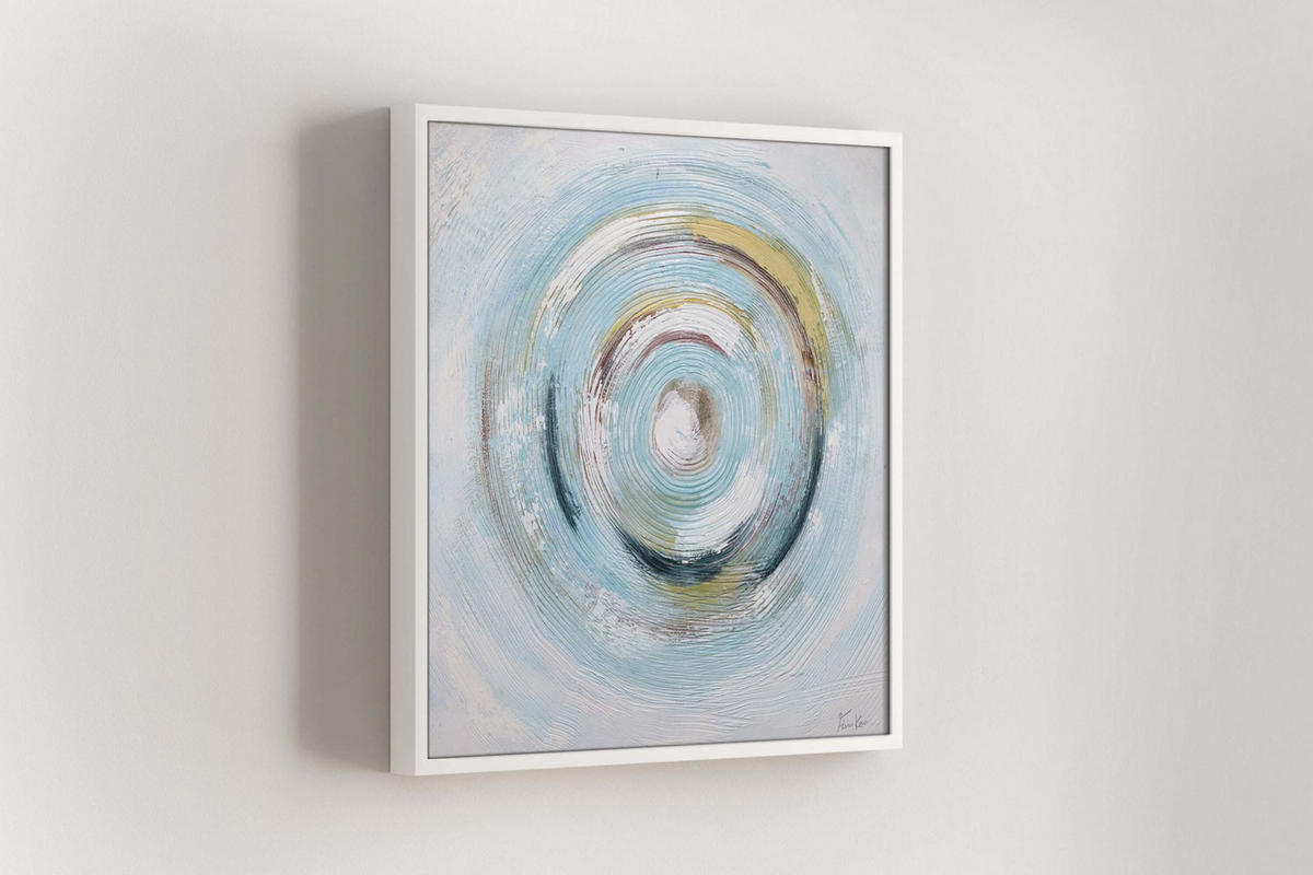 ACRYLBILD HANDGEMALT 80/80 cm - Blau/Weiß, Holz/Textil (80/80cm) - KUNSTLOFT