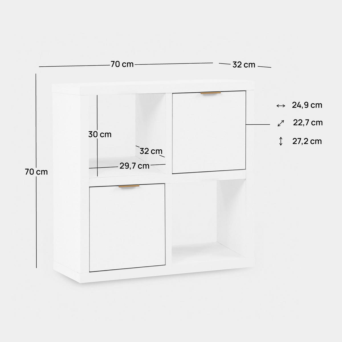 KOMMODE Aleni Weiß 70 cm x 70 cm - Weiß, Holzwerkstoff (70/70/32cm) - Klast Home