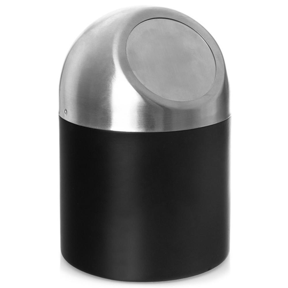 ABFALLEIMER, Stahl, schwarz, 1,2 l - Schwarz, Metall (12/18/12cm) - Orion 