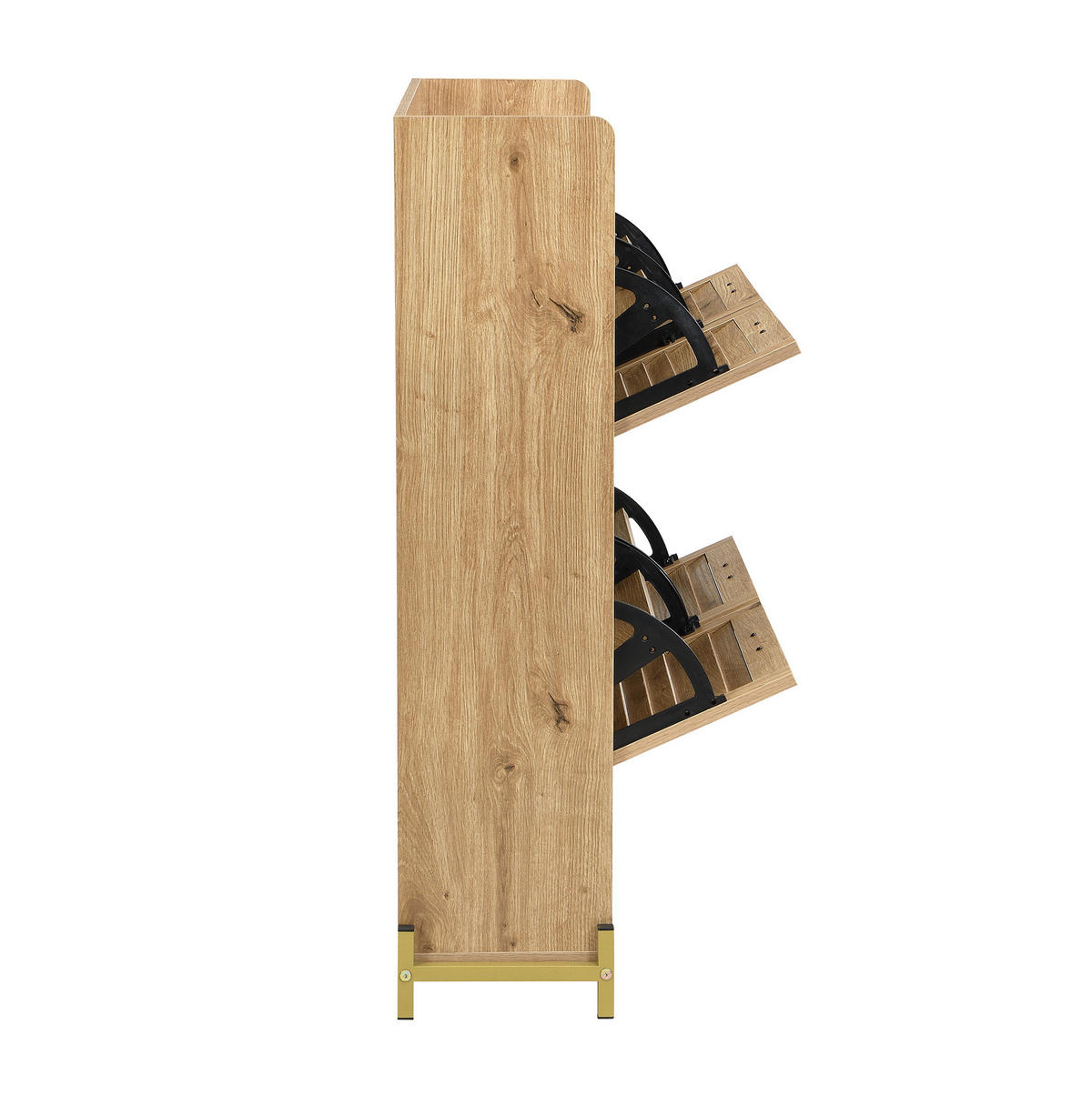 SCHUHSCHRANK aus MDF 108,5x24x100cm in Naturfarben mit 4 Türen - Naturfarben, Holzwerkstoff (108.5/100/24cm) - Modfu