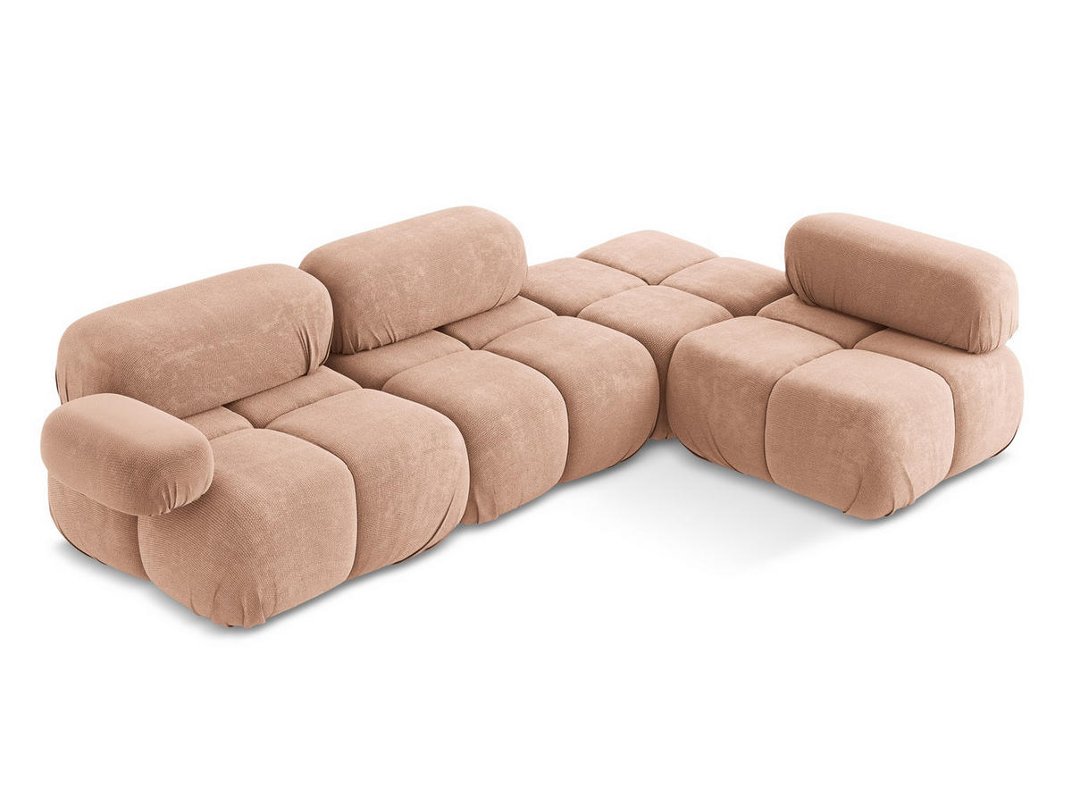 ECKSOFA Rechts Chenille Stoff Pink - Pink/Koralle, Kunststoff/Textil (285/190cm) - Makamii