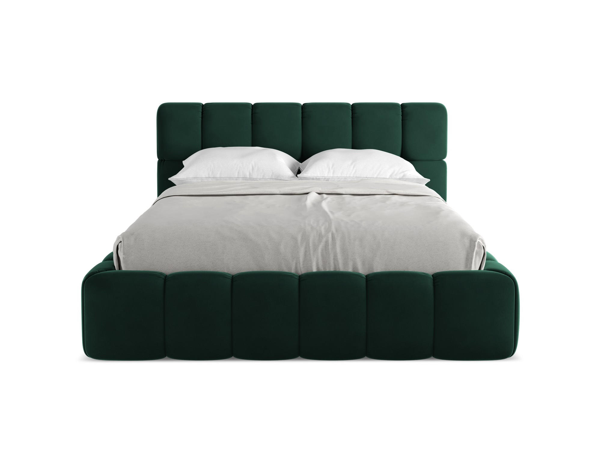 POLSTERBETT mit Bettkasten und Lattenrost 160x228 Grün - Dunkelgrün/Schwarz, Kunststoff/Textil (140/200cm) - Makamii