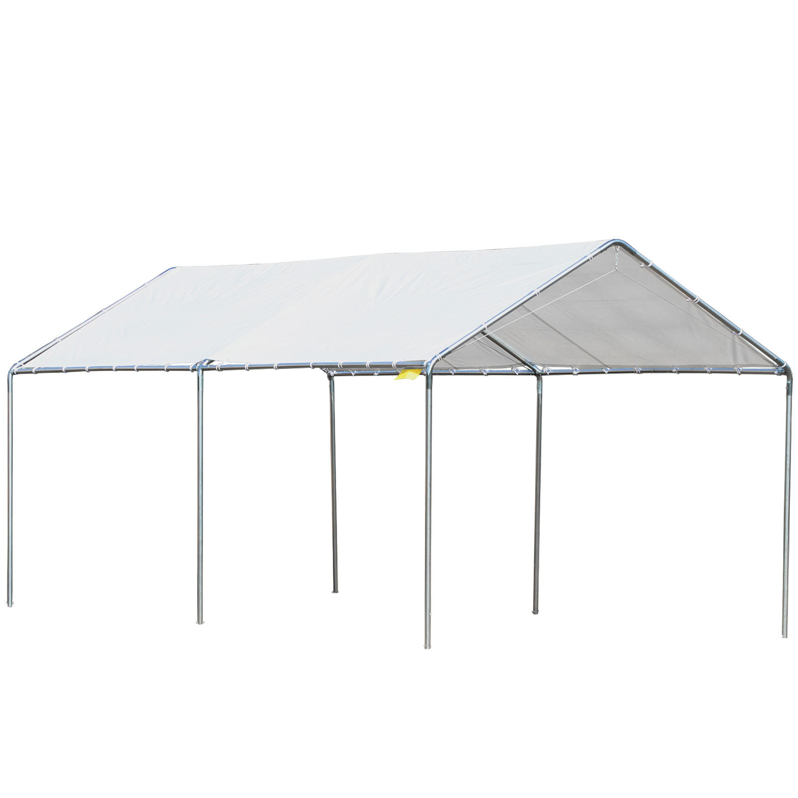 CARPORT DE-12767 600/300 cm 170 g/m² wasserdicht mit Doppeldach Weiß - Weiß, Kunststoff (595/260/290cm) - ComfortXL