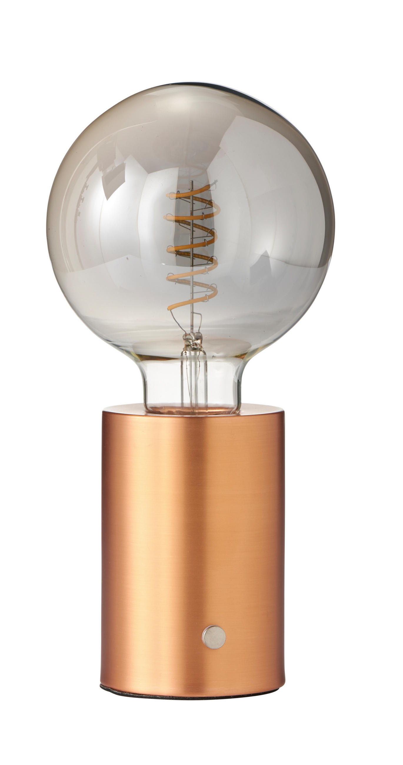 LED-AKKU-TISCHLAMPE - Eddison Optik mit Touch-Dimmer und warmweißem Licht in Roségold - Roségold, Metall (12.5/12.5/26cm) - Northpoint