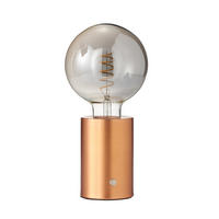 LED-AKKU-TISCHLAMPE - Eddison Optik mit Touch-Dimmer und warmweißem Licht in Roségold - Roségold, Metall (12.5/12.5/26cm) - Northpoint