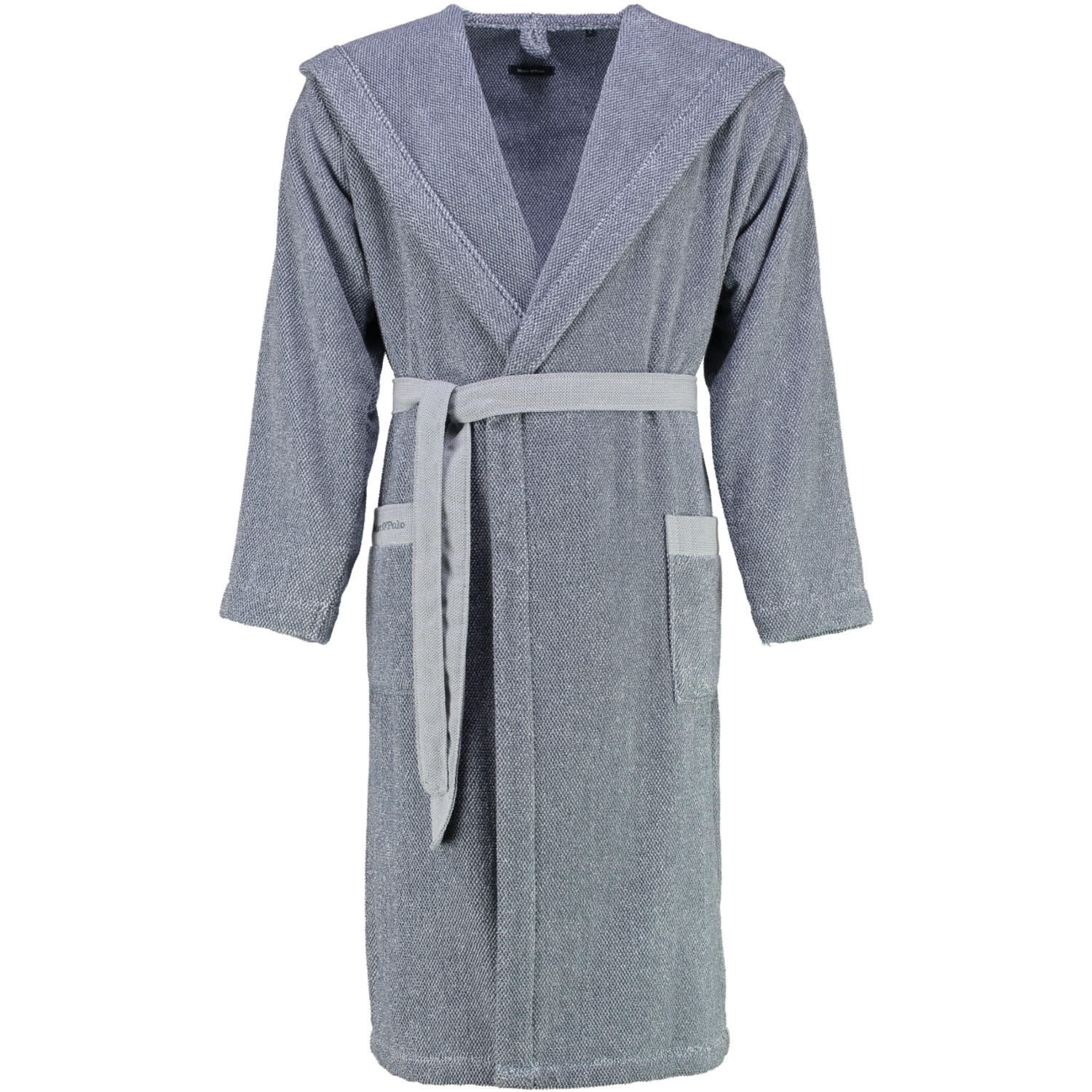 BADEMANTEL UNISEX KAPUZE MELANGE SMOKE BLUE-OFFWHITE - Blau, Textil (Snull) - Marc O'Polo