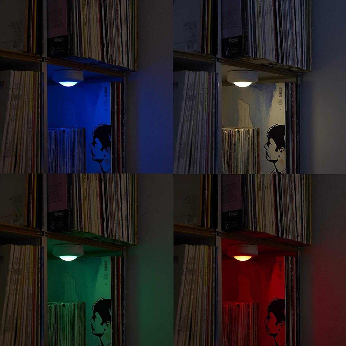 LED-SPOT-BELEUCHTUNG - dimmbar mit Timer und Fernbedienung für Unterbau, Schrank und Vitrine, 6er-Set - Weiß, Kunststoff (3.6/7.8/7.8cm) - Northpoint
