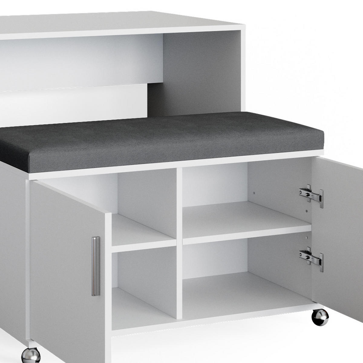 SCHREIBTISCH Flona Weiß 93.2 cm - Anthrazit/Weiß, Holzwerkstoff (60/93.2/76.2cm) - Vicco