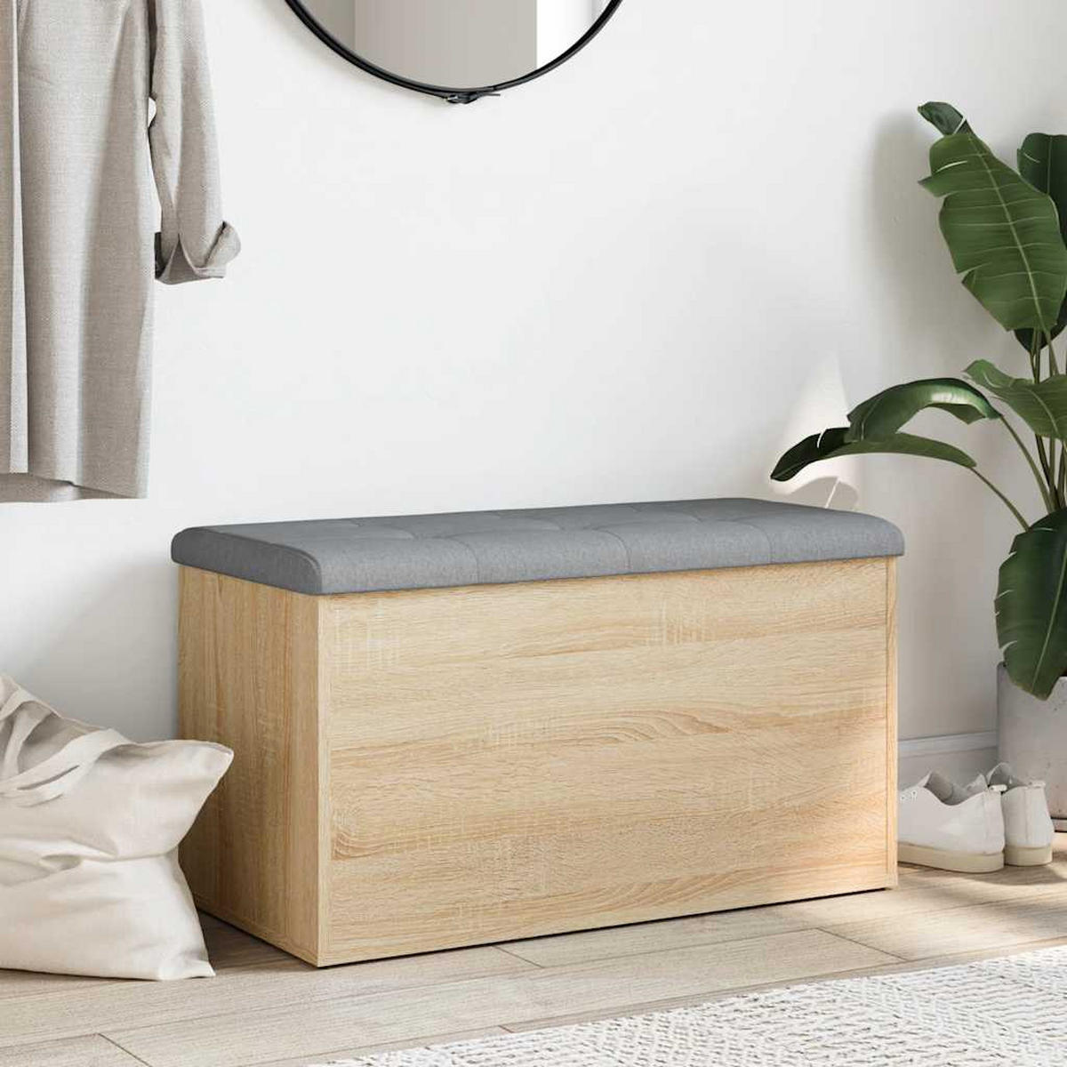 AUFBEWAHRUNGSBANK Sonoma-Eiche 82/42/45 Cm Holzwerkstoff - Braun, Holz (82/45/42cm) - vidaXL