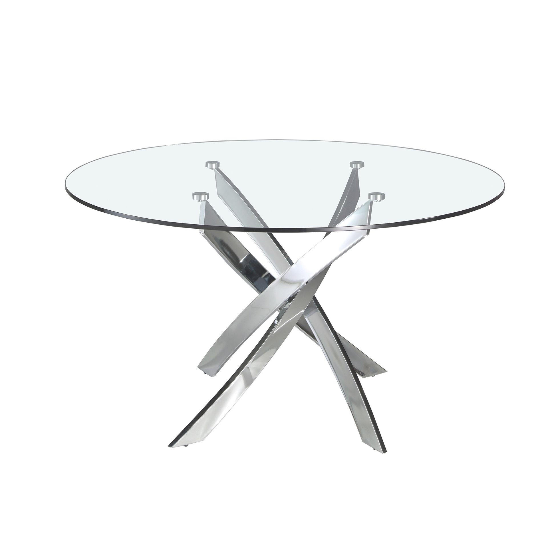 Angel Cerda Esstisch Transparent, Edelstahl 110x75x110 cm