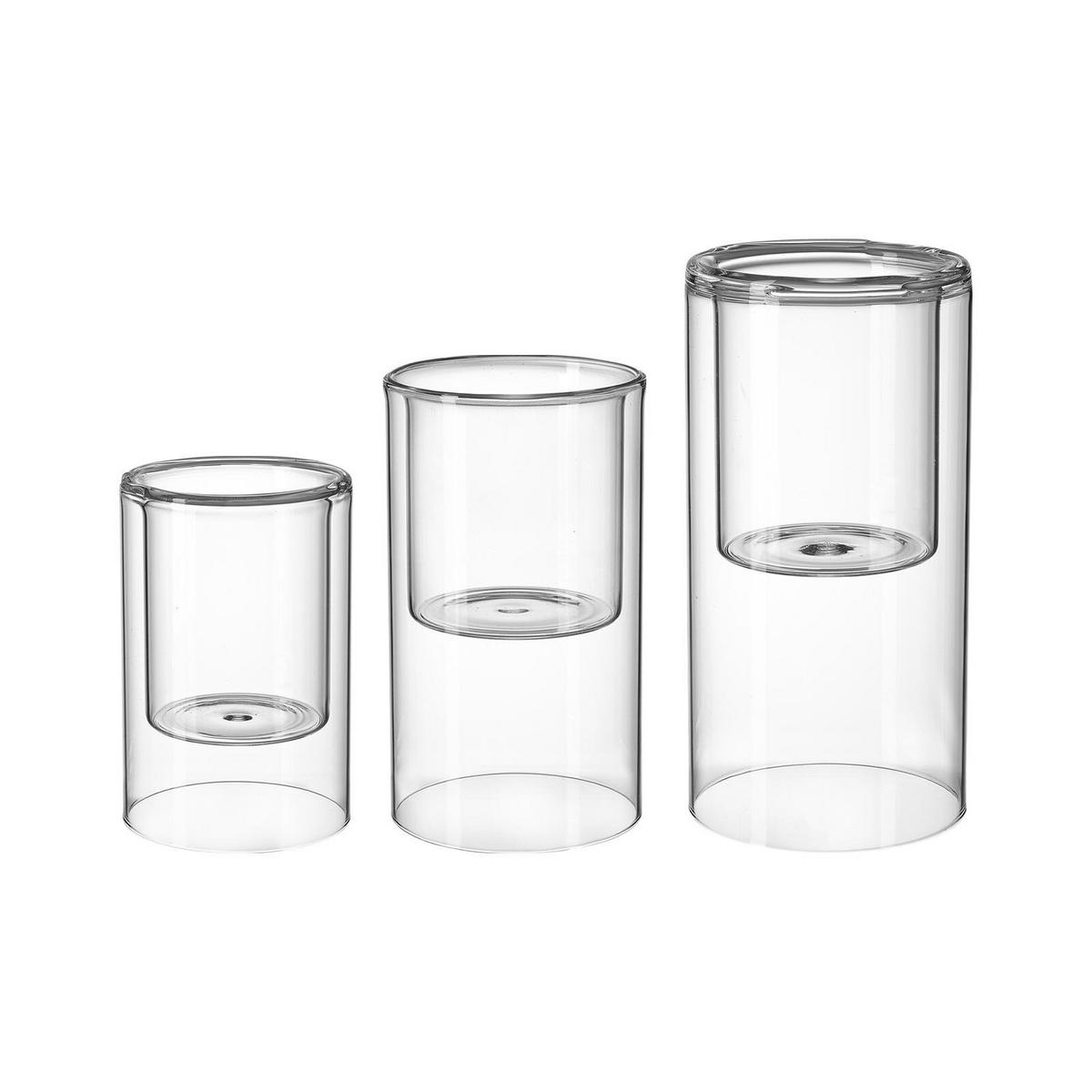 WINDLICHTER Abisko transparent 15,5 / 18 / 20 cm 3er Set - Transparent, Glas (1/1/1cm) - Ritzenhoff Breker